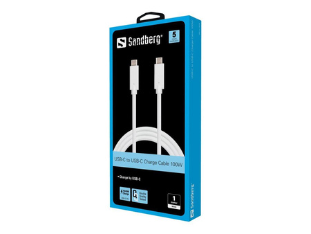 SANDBERG 136-22 Sandberg Kabel ładujący USB-C 1M, 100 W