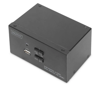 Przełącznik KVM DIGITUS 2 portowy HDMI, Dual Display, 4K 30Hz - USZ OPAK