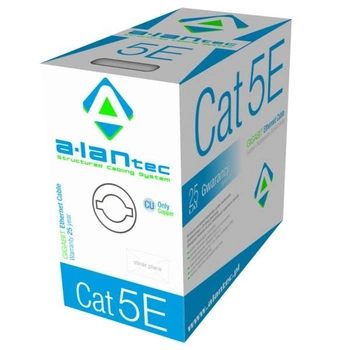 Alantec Kabel U/UTP kat.5e, sieciowy, LSOH, Eca 4x2x24 AWG, 1Gb/s, 250 MHz, szary, 305m (KIU5LSOH305)