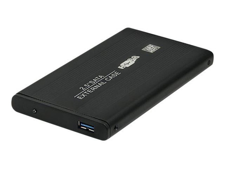 QOLTEC External Hard Drive Case HDD/SSD 2.5inch SATA3 USB 3.0 Black