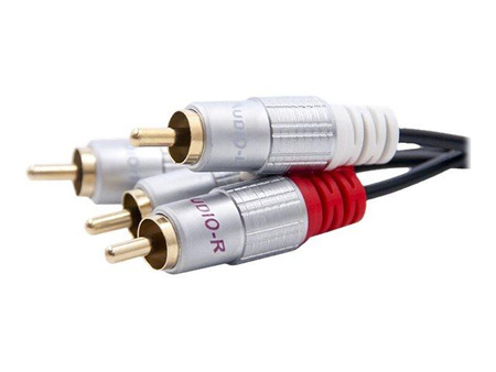 QOLTEC 52338 Kabel 2x RCA meski 2x RCA meski 3m Czarny