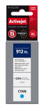 Activejet AH-912CRX Tusz (zamiennik HP 912XL 3YL81AE; Premium; 990 stron; niebieski)