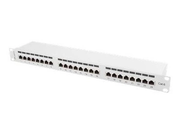 LANBERG PPS6-1024-S Lanberg Patch Panel 24 port 1U, kat. 6, ekranowany, szary