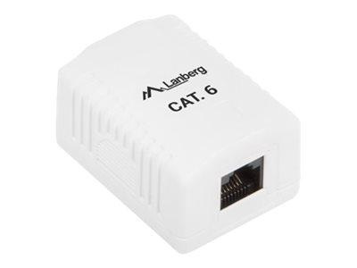 LANBERG OU6-0001-W Lanberg gniazdo natynkowe Kat. 6e, 1x RJ45 białe