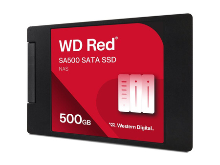 WDC WDS500G1R0A Dysk WD Red SA500 NAS 2.5 500GB SATA/600, 560/530 MB/s, 7mm, 3D NAND