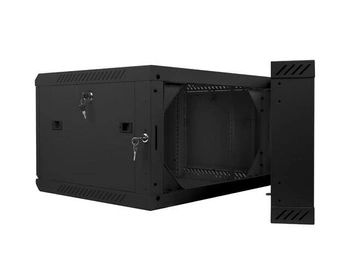 Szafa instalacyjna Rack dwusekcyjna wisząca 19" 6U 600x600 czarna Lanberg (flat pack)