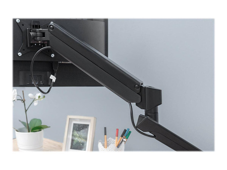 DIGITUS Monitor Gas Spring Mount with USB-C Dock 5 Port 30inch 9kg max black