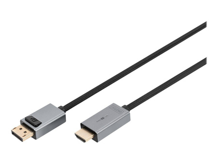 DIGITUS Kabel adapter PREMIUM DisplayPort - HDMI 4K 30Hz DP/HDMI M/M 1.8m