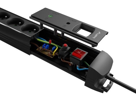 Listwa zasilająca 3.0m 5x230 cz SP1-05E-0300-BK