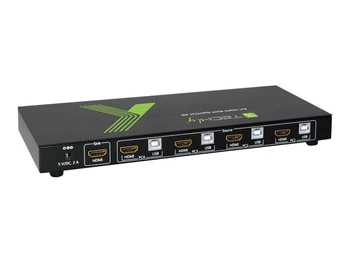 TECHLY 4-portowy przełącznik KVM HDMI/USB 4x1 z audio