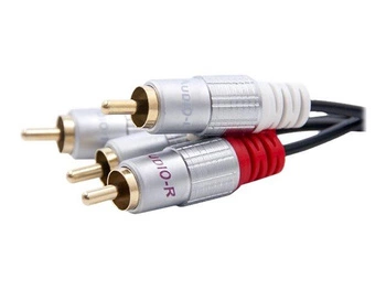 QOLTEC 52338 Kabel 2x RCA meski 2x RCA meski 3m Czarny