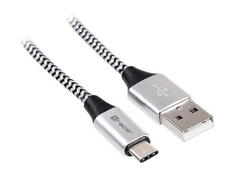TRACER Kabel USB 2.0 TYPE-C A Male - C Male 1.0m czarno-srebrny