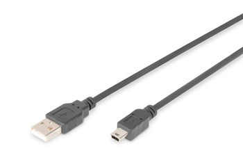 Kabel USB DIGITUS 2.0 A/M - mini B/M, 1m czarny