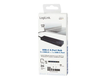 LOGILINK UA0311 LOGILINK- Hub USB-C 3.1, 4-portowy, Ultra Slim, czarny