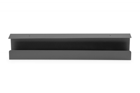 Kanał stalowy do organizacji kabli / listew zasilających pod biurkiem, montaż śruby, 60 cm, czarny