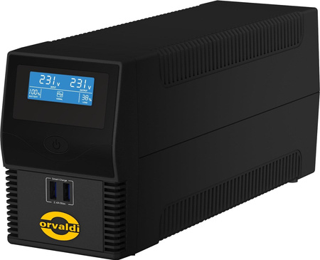 Zasilacz awaryjny UPS ORVALDI i600 LCD USB line-interactive 