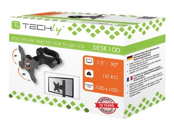 TECHLY Uchwyt na słup do monitora LED/LCD 13-30 10kg VESA regulowany czarny