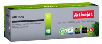 BIO Activejet ATH-35NB Toner (zamiennik HP 35A CB435A, Canon CRG-712; Supreme; 1800 stron; czarny). ECO Toner. Proszek w tonerze jest biodegradowalny. 57% Tonera jest pochodzenia biologicznego.