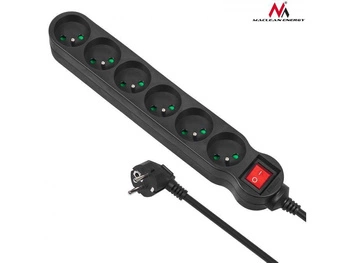 Listwa zasilająca 6g 3m MCE187 2300W czarna