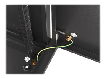 LANBERG Wall mount cabinet 19inch 12U 600x600 steel doors black flat pack
