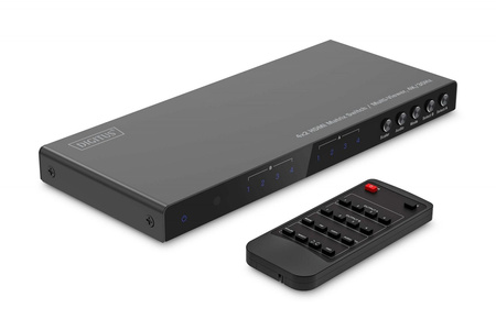 Przełącznik/Matrix HDMI 4/2-porty 4K/30Hz UHD HDCP 1.4 audio z pilotem