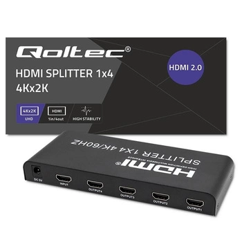 QOLTEC ROZDZIELACZ SPLITTER 4XHDMI 4KX2K | 6GB/S | 60HZ