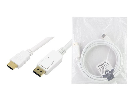 LOGILINK CV0055 LOGILINK - Display Port to HDMI Cable White 2m