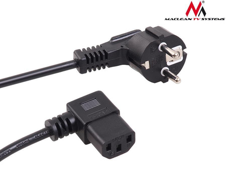 Kabel zasilający kątowy Maclean MCTV-802 3 pin 1,5m wtyk EU 