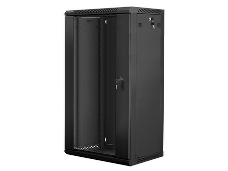 Szafa instalacyjna Rack wisząca 19" 22U 600x450 czarna Lanberg (flat pack)