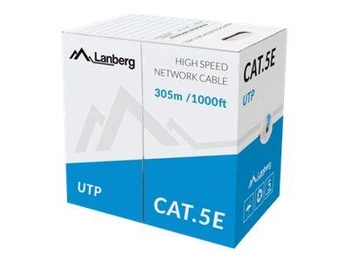 LANBERG LAN cable UTP Prędkość transmisji danych: 100Mb/s 305m solid CCA blue