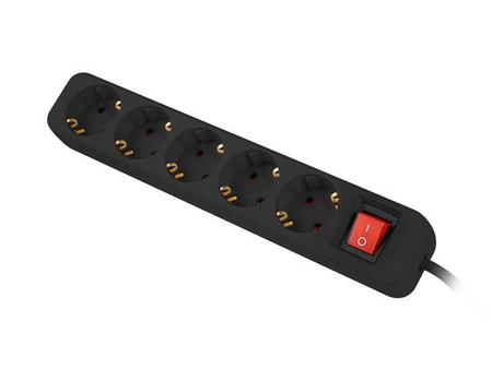 Listwa przedłużacz 3m 5x230 c  PS1-05F-0300-BK