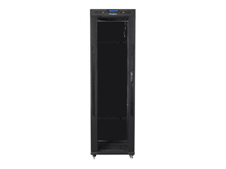 LANBERG free standing rack 19inch cabinet 42U 600x800 glass door LCD flat pack black