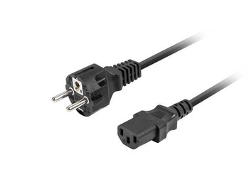 Kabel zasilający Lanberg CEE 7/7 -> IEC 320 C13 1,8m czarny prosty