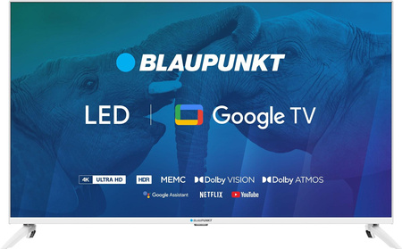 TV 43" Blaupunkt 43UBG6010S 4K Ultra HD LED, GoogleTV, Dolby Atmos, WiFi 2,4-5GHz, BT, biały