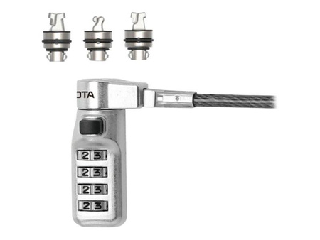 DICOTA UNI SEC CABLE LOCK/3 EXCHANGEABLE HEADS COMBINATION
