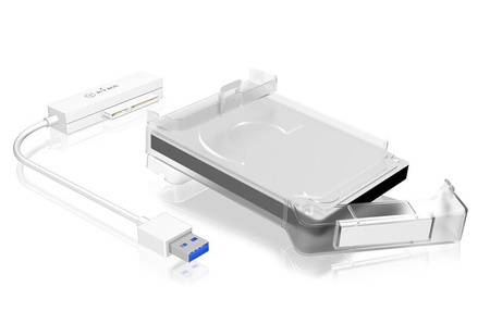 ICY BOX IB-AC703-U3 Adapter do 2.5inch HDD SSD z kablem USB 3.0 Biały