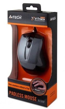 Mysz A4 TECH V-track N-500F-1 A4TMYS40975 (optyczna; 1000 DPI; kolor czarny)