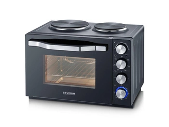 SEVERIN MINI PIEKARNIK Z PŁYTAMI DO GOTOWANIA, ZAKRES TEMP. 100°C-230°C, TIMER DO 120 MIN, 30 L, 1500W TO2074