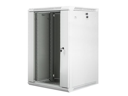 Szafa instalacyjna Rack wisząca 19" 18U 600x600 szara Lanberg (flat pack)