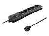 QOLTEC Surge protector Quick Switch 5 sockets 1.8m black