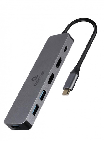 Adapter USB-C Hub USB-C PD HDMI x2 USB 3.0x3 