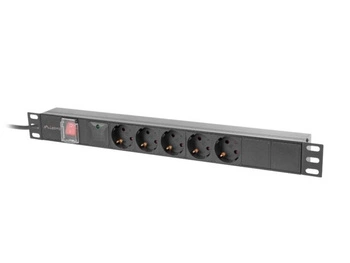 LANBERG Listwa zasilająca Rack PDU 1U 10A 5x Schuko 2m C14 Czarny