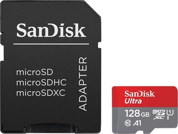 SANDISK ULTRA microSDXC 128GB 140MB/s + SD ADAPTER