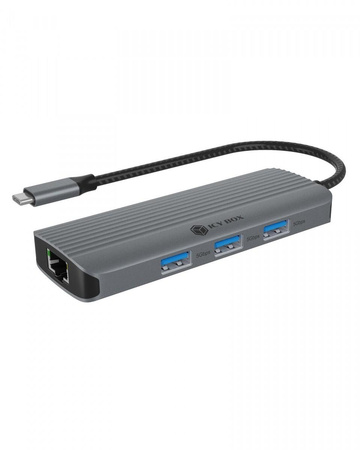 Stacja dokująca IB-DK4034a-CPD 6w1, HDMI,USB,PD,LAN 