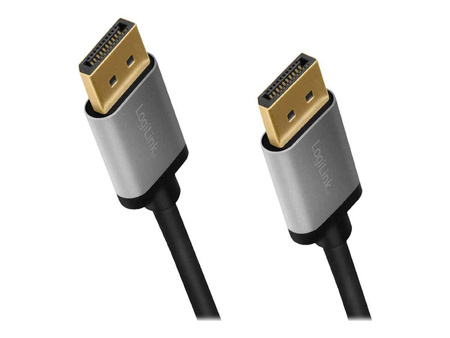 LOGILINK CDA0100 Kabel DisplayPort DP/M do DP/M 4K/60 Hz aluminium czarny/szary 1m