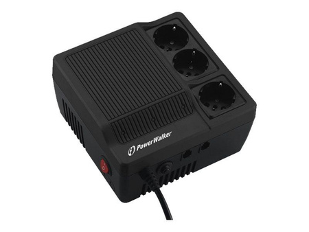 POWERWALKER Stabilizator napięcia AVR 220/230/240V 600VA 3X Schuko OUT