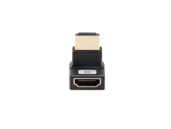 LANBERG adapter HDMI - HDMI M/F 8K kątowy góra aluminium srebrny