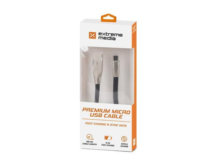 Kabel Natec Extreme Media micro USB-B - USB-A M/M 1m czarny
