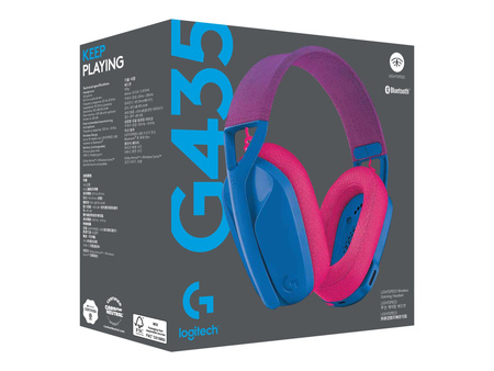 LOGITECH Lightspeed G435 Headset full size Bluetooth / 2.4 GHz radio frequency wireless blue Discord Certified