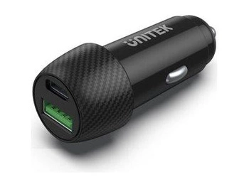 UNITEK P1400A 2-Port USB-A USB-C Ładowarka Samochodowa 38W